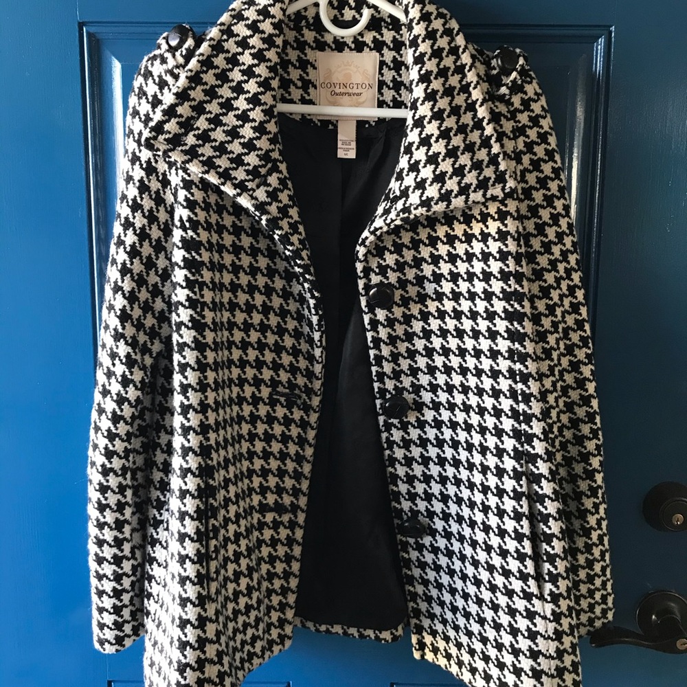 Houndstooth Pea Coat - image 1